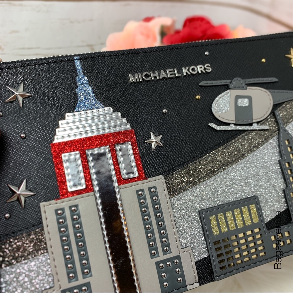 Michael Kors nouveau novelty black XL clutch motif - Picture 4 of 5